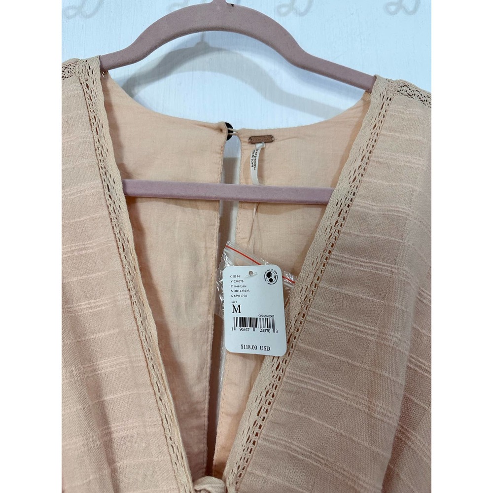 Free People Slow Pace Midi Size Medium Brand New Peach‎ Pink Salmon - Picture 7 of 12